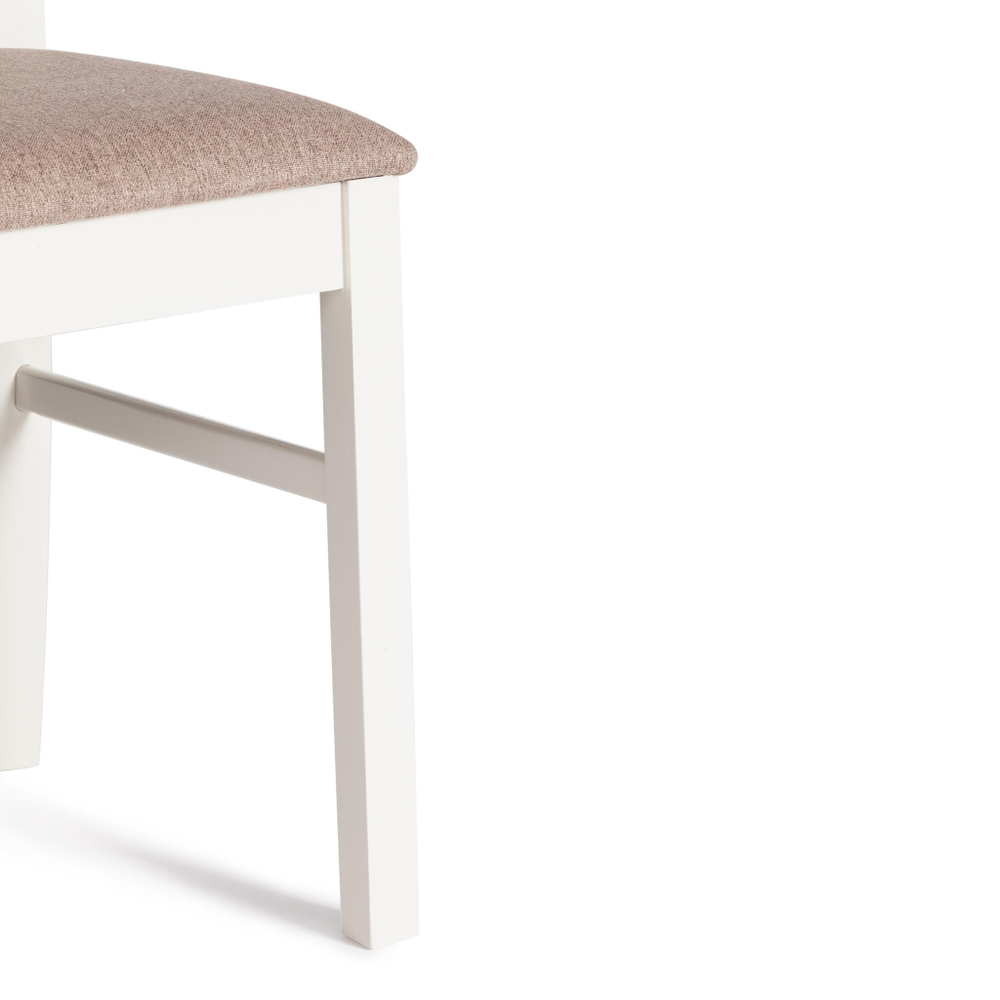 Стул - Гермес/ Hermes дерево гевея, 43х49х94см, Ivory white, ткань серая (TM-164)