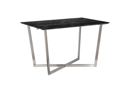 Стол обеденный прямоугольный черный (искусственный мрамор)