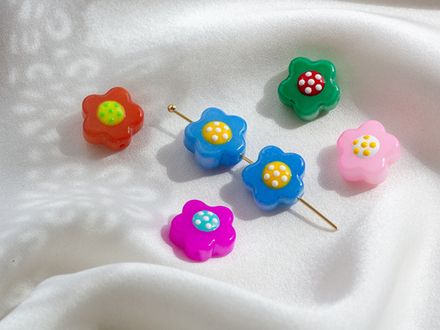 Бусина "Цветок" 14,5мм, в ассортименте (1шт)