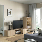 Комбинация для хранения ТВ - IKEA BESTÅ/BESTA, 129x42x240см, светло-коричневый, БЕСТО ИКЕА