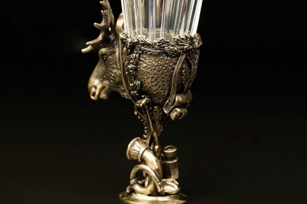 Набор рюмок-лафитников "Охотничьи Трофеи" 3 шт. в подарочном кейсе с художественным оформлением