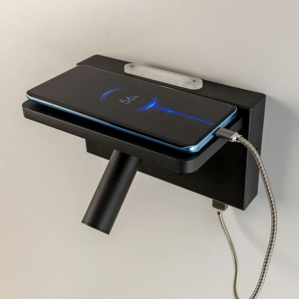 Citilux Декарт CL704371 LED USB QI Светильник поворотный Чёрный