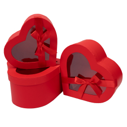 Коробка СЕРДЦЕ С ОКНОМ 25,8*24,5*12