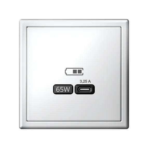 Розетка USB ArtGallery тип C 65Вт QC PD высокоскор. ЗУ механизм лотос SE GAL001327