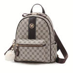 WEIMENG PU Backpack Women"s Coffee/Earth Yellow/Blue Gray