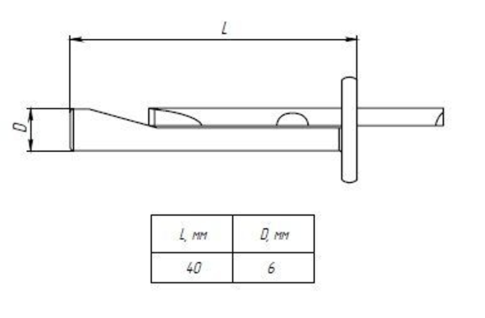 Анкер-клин М6х40мм EKF aklm6x40