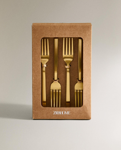 Zara Home набор столовых приборов из нержавеющей стали, цвет золотой, 14.5 см