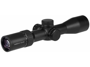 Прицел Gaut Amber 3-12x40, SF-параллакс, сетка 27 (Mil-Dot), подсветка красная, 30мм,  поправки 1/4 МОА, ударная стойкость-ускорение 600g, 579г