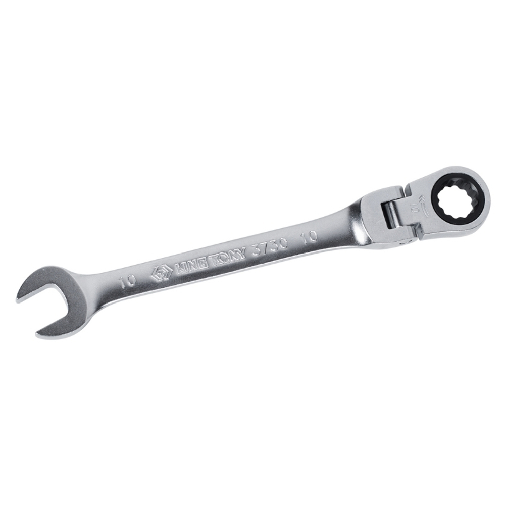 KING TONY (373010M) Ключ трещоточный комбинированный с шарниром 10 мм