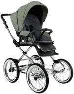 Детская коляска Roan Bass Next Classic d14 2.0 3 в 1 с автокреслом Pituso Santiso Pro Black BSNC/92/2 Sage Green/Black/руч.Black