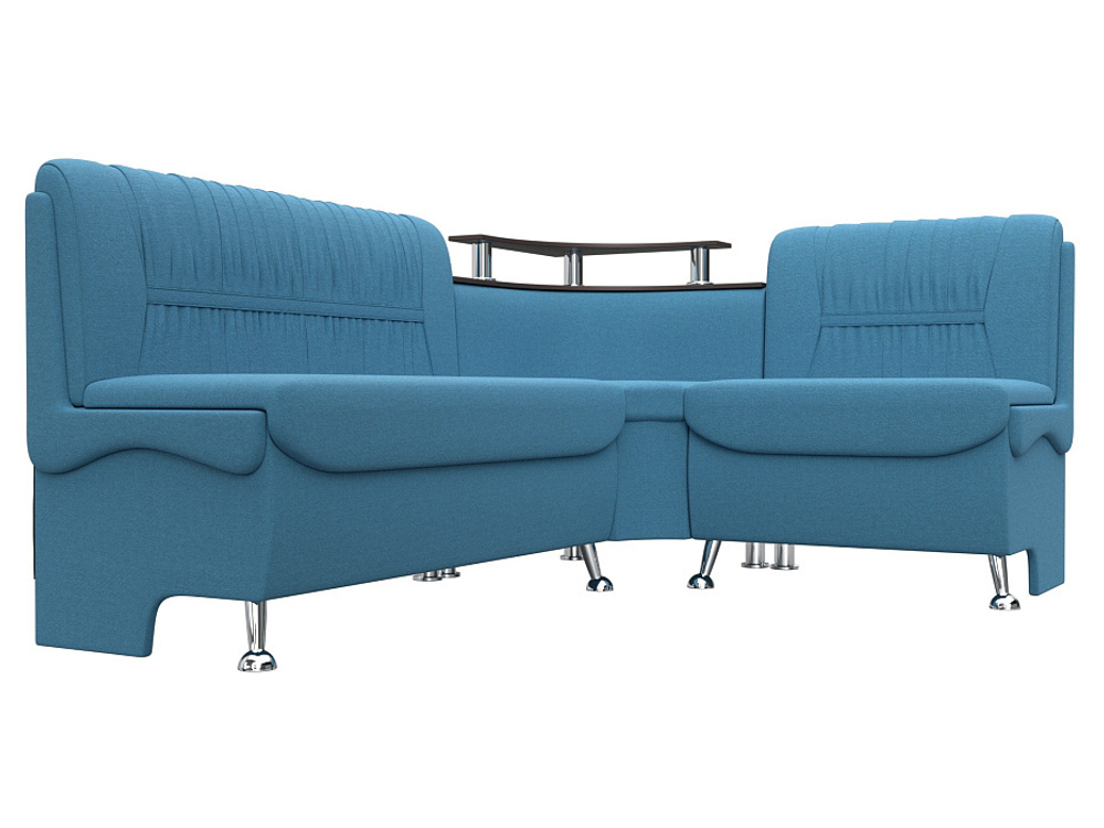 Диван кухонный угловой Сидней правый угол, Амур 10 голубой, Рогожка, 125904