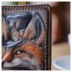 Кожаная обложка на паспорт «Лисичка»
