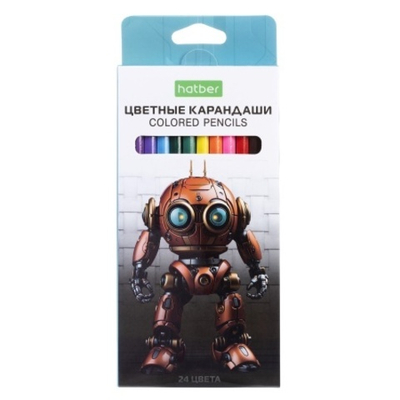 Набор Карандши цветные Hatber Робо, 24 цв.