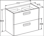 Тумба The Gap Original 800 2 ящика белый матовый/Раковина The Gap Original 80, ZRU9307649