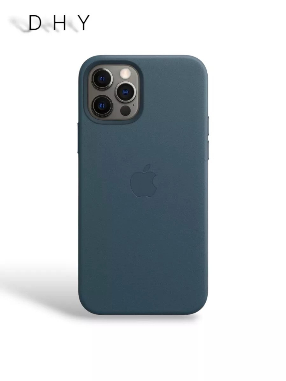 Кожаный чехол Leather Case iPhone 12 Pro Max, Baltic Blue Индиго Серо-Синий