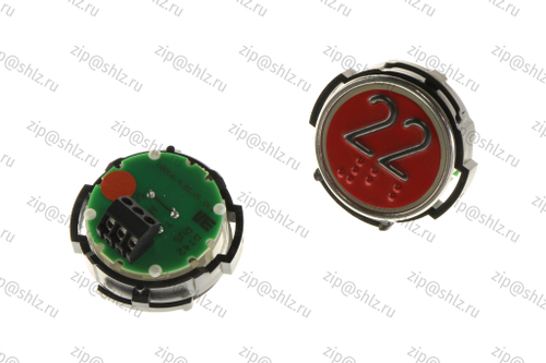 Кнопка (кнопочный модуль) RT42 RUS "22 Этаж", круглая, красная подсветка, Брайль.