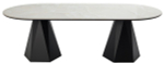 Стол М-City DISAUR Орфей 240 Нераскладной Оникс (Onyx Sable Pulido), керамика, Черный каркас