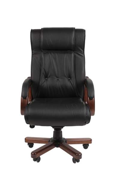 Офисное кресло Chairman 653 Россия черная нат.кожа/экокожа (мультиблок)