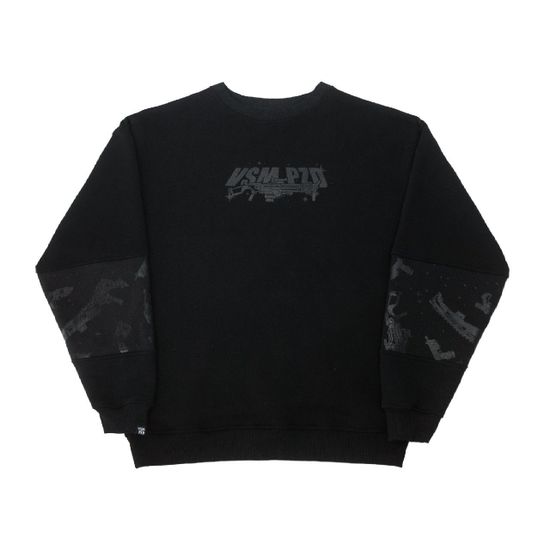 Свитшот HOOK ВСМПЗД оверсайз (черный) флис