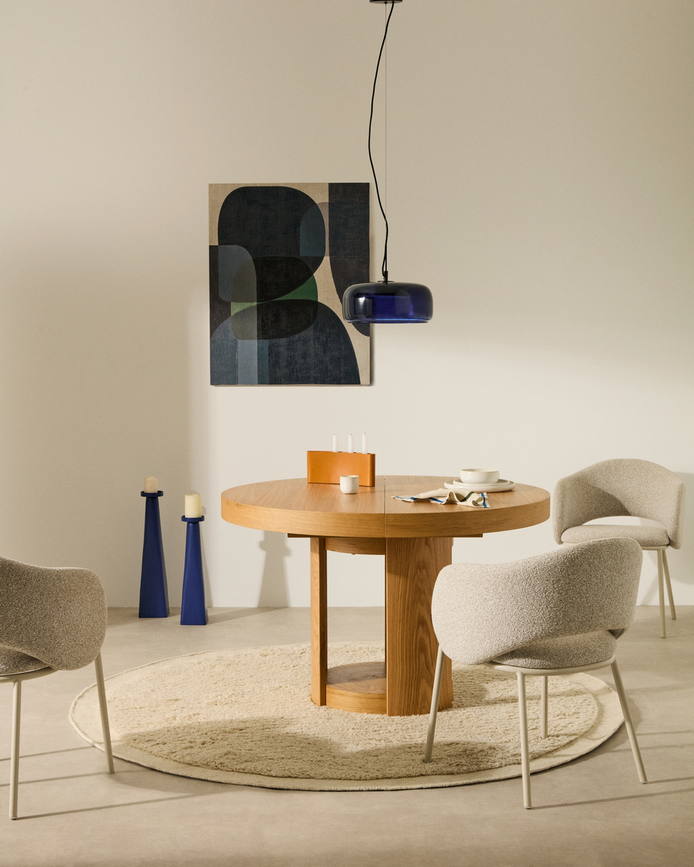 Ковер Marely круглый, бежевый, шерстяной, Ø 200