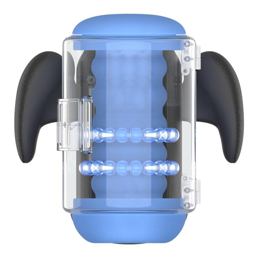 Автоматический мастурбатор с массажем бусинами Amovibe Black Knight Massaging Beads Thrusting Masturbator