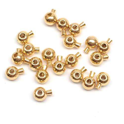 Бусины обжимные круглые 3 мм, позолота (2 шт)