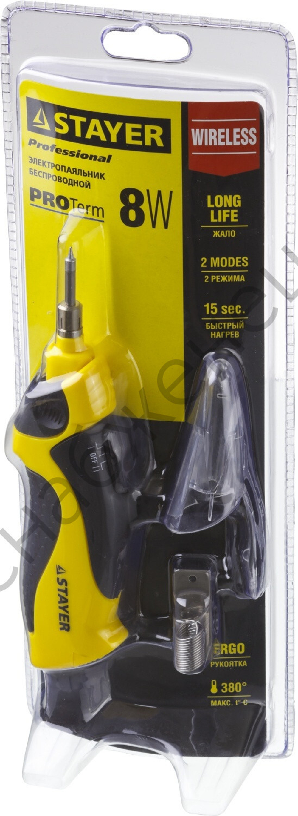 STAYER PROTerm 8Вт 3АА высокотемпературное жало, Беспроводной паяльник (55409)