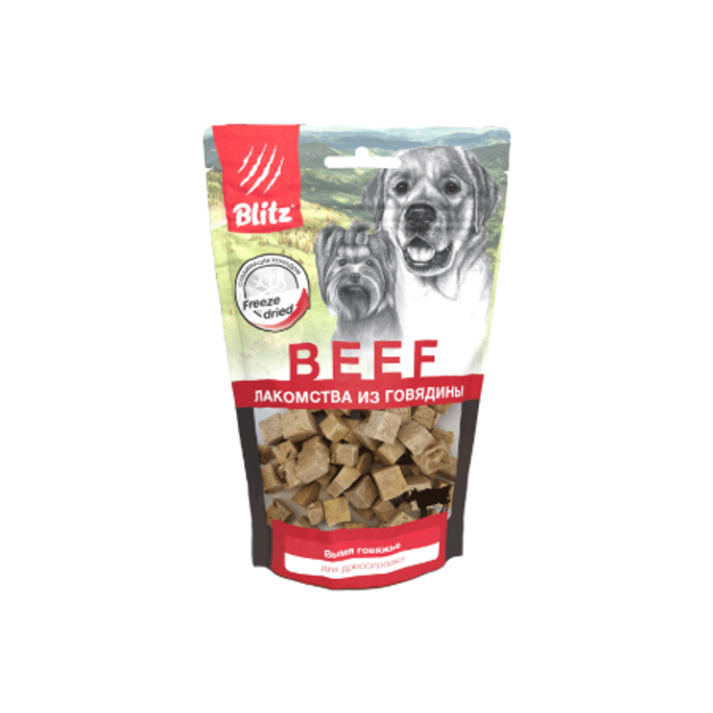 Сублимированное лакомство для собак ВЫМЯ ГОВЯЖЬЕ BLITZ 0,060кг. 5 упаковок