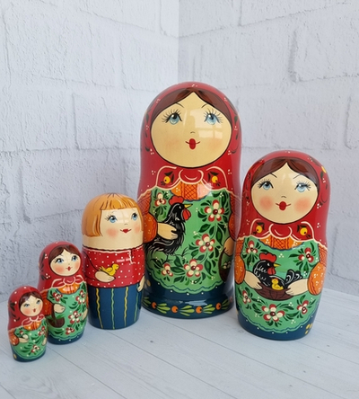 Матрешка "с курочкой" традиция 5мест