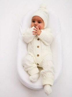 вязаный комбинезон для новорожденных