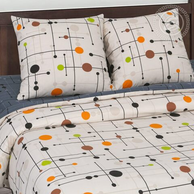 Постельное белье поплин 2,0 спальное с Евро Электра 909 АРТПОСТЕЛЬ