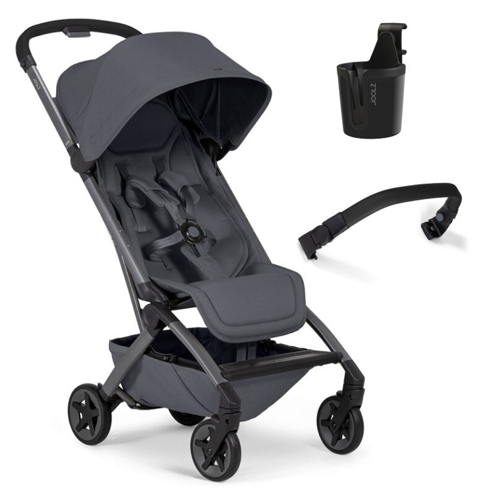Детская прогулочная коляска Joolz Aer 2 SE с бампером и подстаканником Stone grey