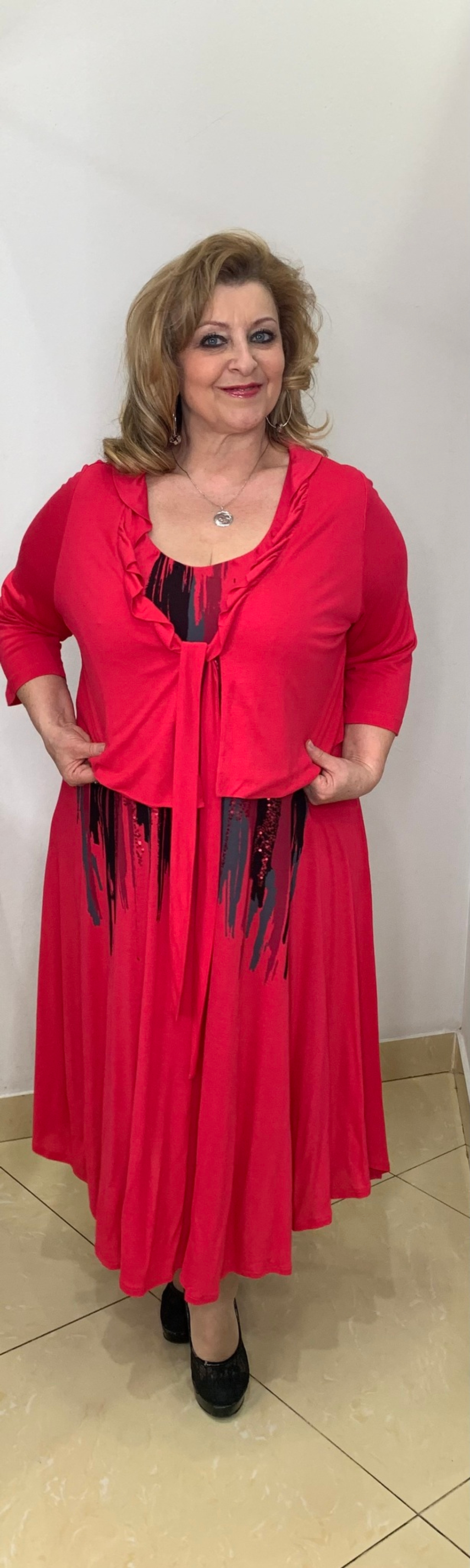 Малиновая немецкая двойка - сарафан + болеро