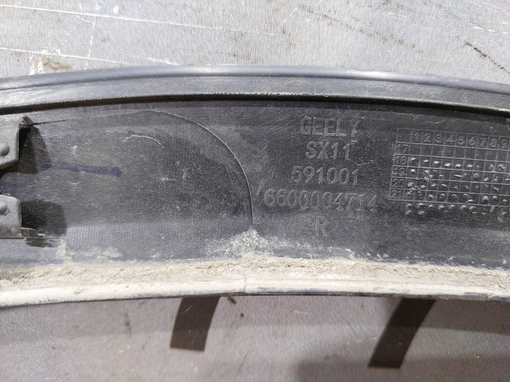 Накладка крыла переднего правого Geely Coolray 19-нв Б/У Оригинал 6600004714