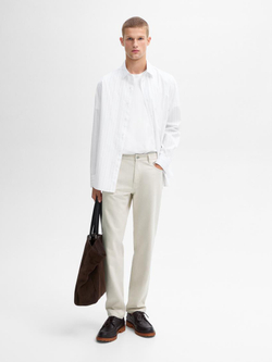 Massimo Dutti Зауженные джинсы из хлопковой джинсовой ткани, натуральный кремовый