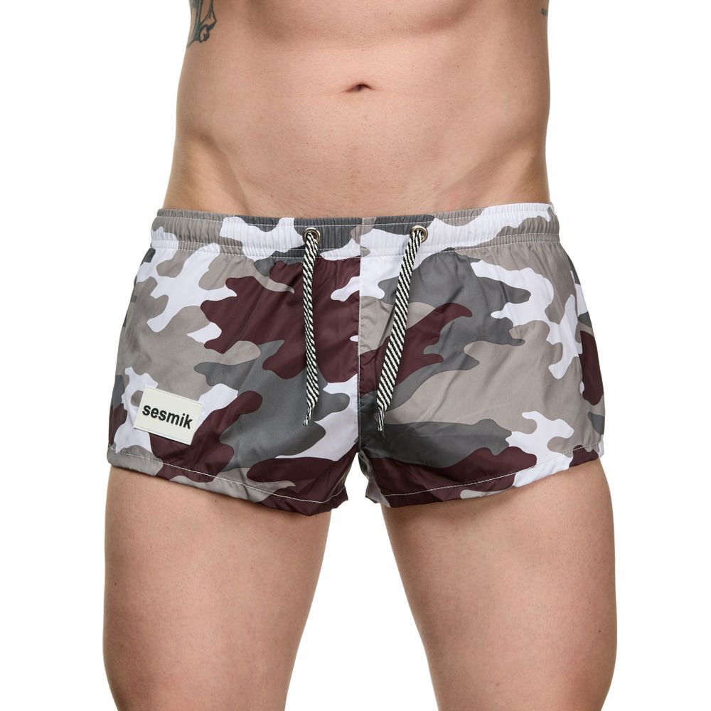 Мужские шорты с камуфляжным принтом Sesmik ALEX MILITARY GRAY