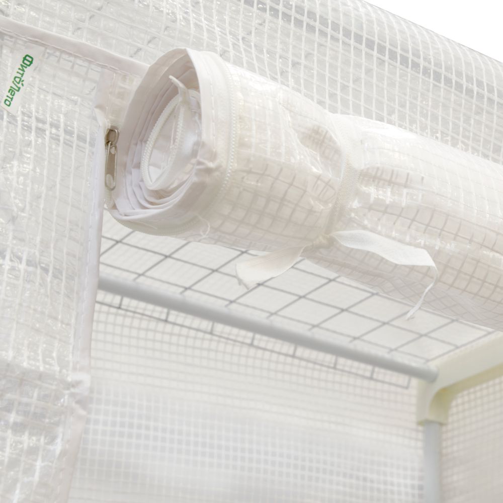 UGH-R30 H190 WHITE-WHITE Парник-стеллаж для рассады. 5 полок. 70x50x190см. Металлическая труба в ПВХ. цвет белый. Тент из армированного полиэтилена 135г-м2. цвет сетки белый. TM ФитоЛето