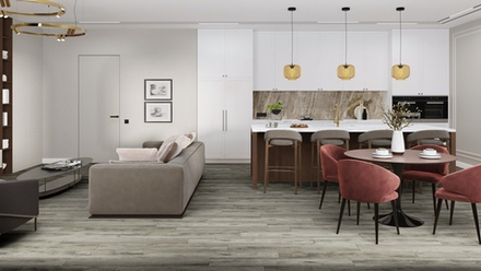 LVT-плитка Damy Floor TCM369-28-LVT Дуб Рустикальный Cерый