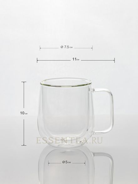 Чашка стеклянная с ручкой 250мл
