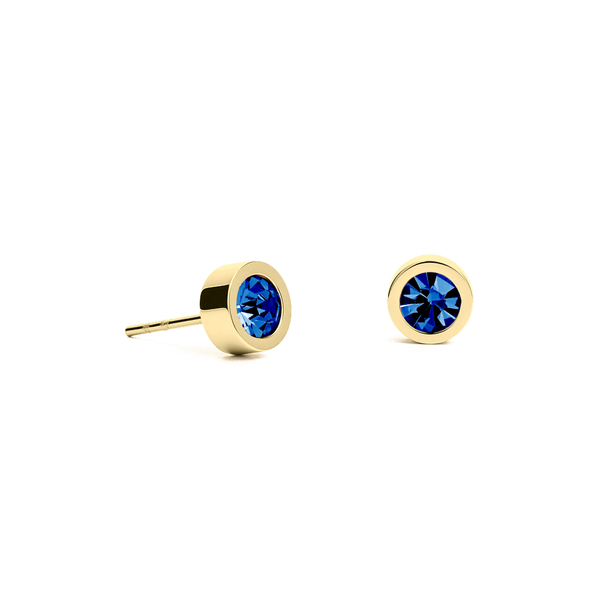 Серьги пусеты Fiore Luna Blue Topaz 6х3 мм SWE126 BT G