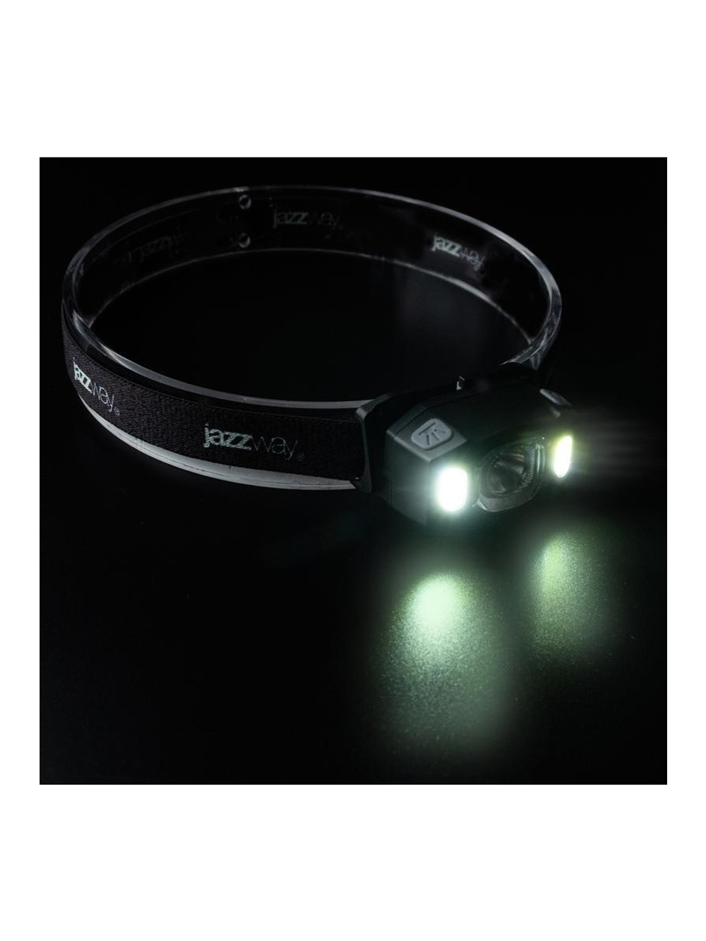 Фонарь аккумуляторный налобный AccuH3-L5W-bk LED 5Вт + 2хRED SMD IP54 5 режимов: 100проц. 180лм 3.5ч/50проц. 110лм 5.5ч/30проц. 65лм 15ч/красн. 28ч/мигающ. красн. 12ч аккум. управл. жестами черн. JazzWay 5036703