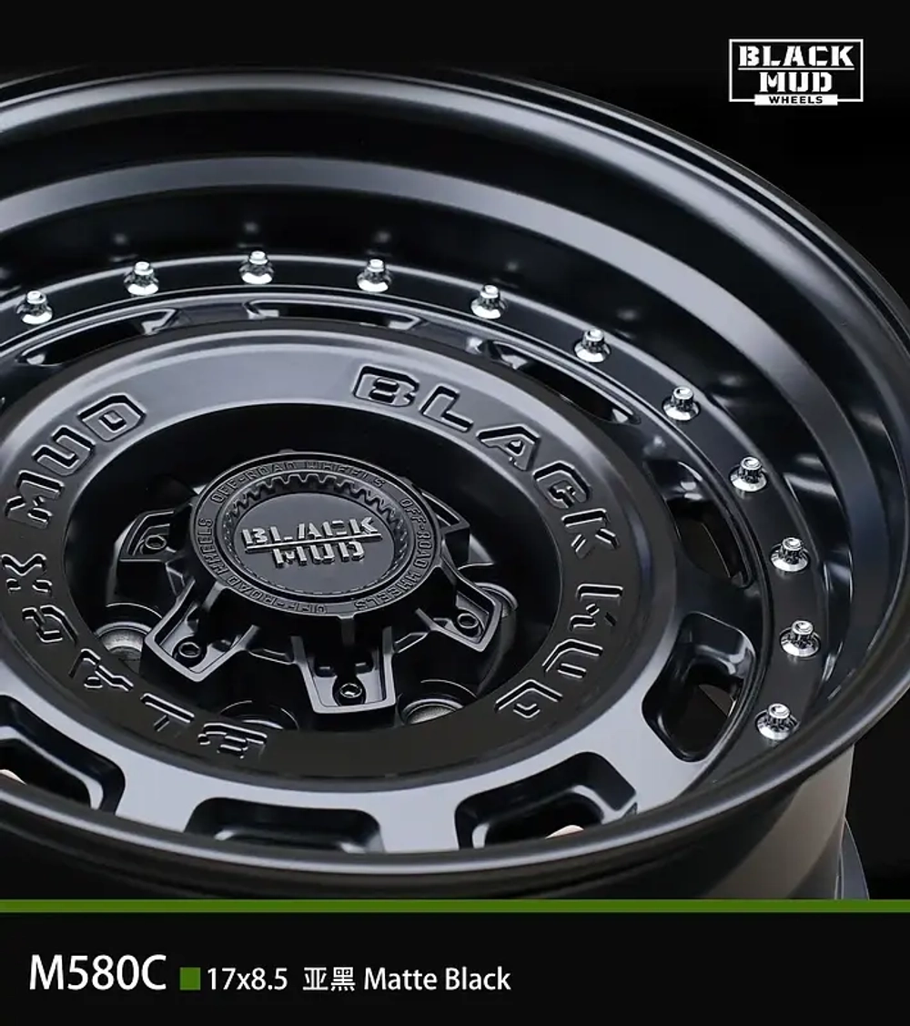 Диск колёсный литой BLACK MUD M580C R17 8,5 ET0 Matte Black