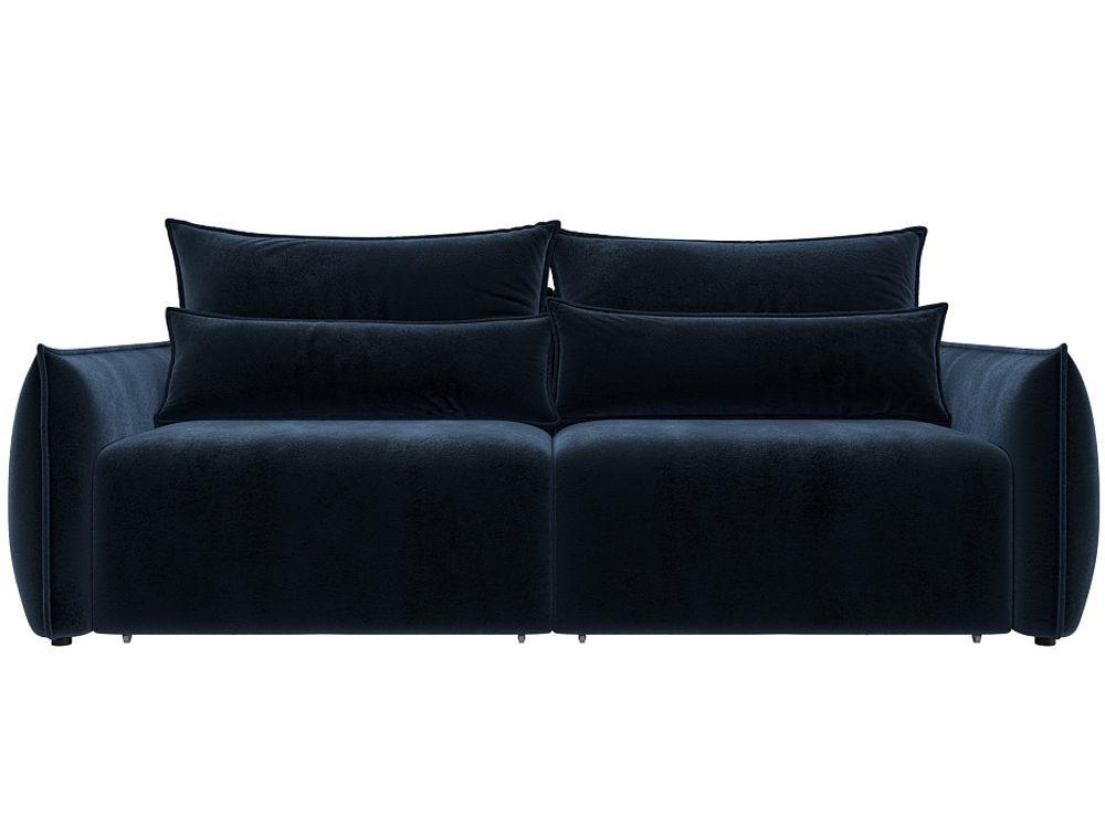 Диван прямой Лига-051 НПБ ВЕЛЮР TOWER 13 синий