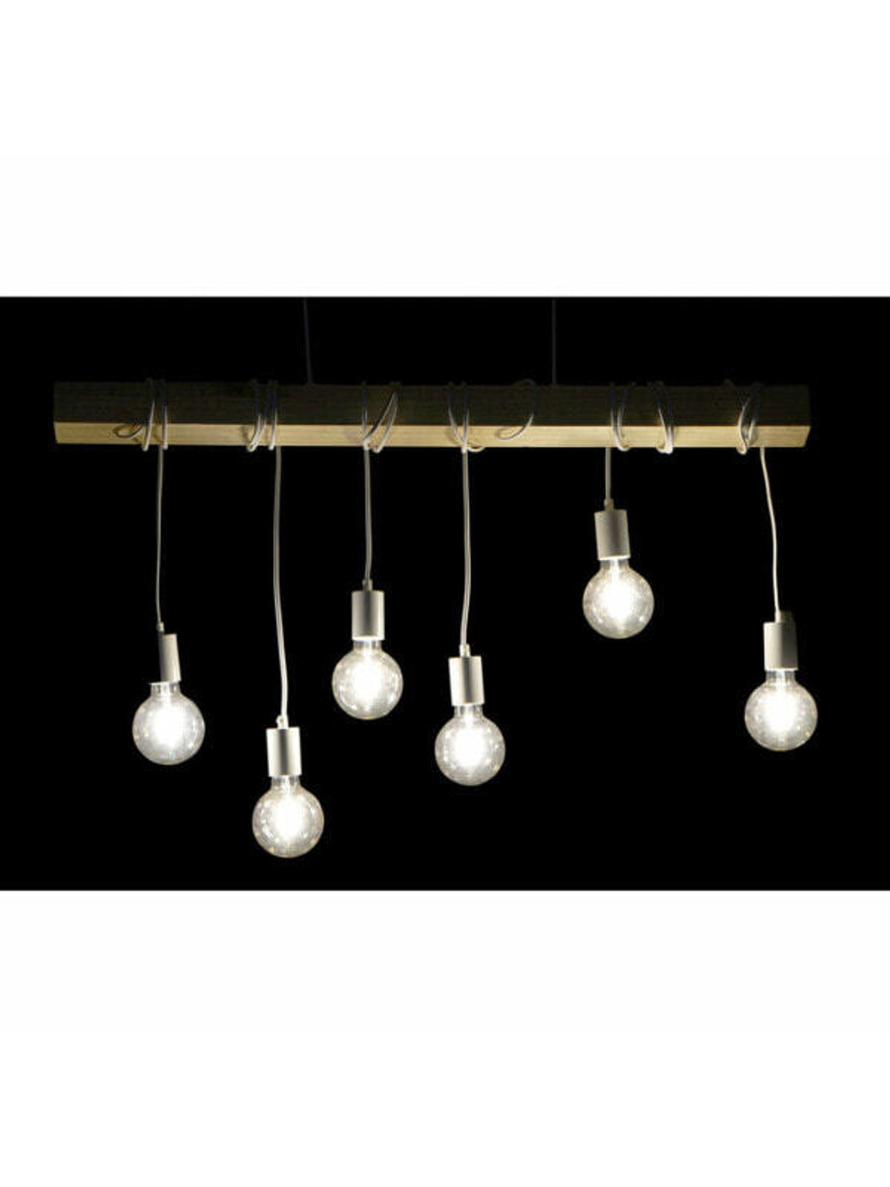 Потолочный светильник DKD Home Decor Чёрный Металл Деревянный Белый 220 V 50 W (100 x 7 x 160 cm) (2 pcs)