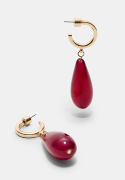 STRADIVARIUS Серьги-слезинки, бургунди