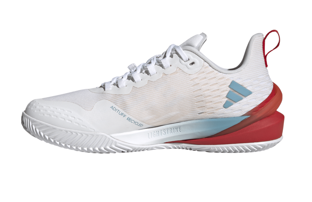 Женские Кроссовки теннисные Adidas Adizero Cybersonic W Clay - cloud white/coral fusion/better scarlet