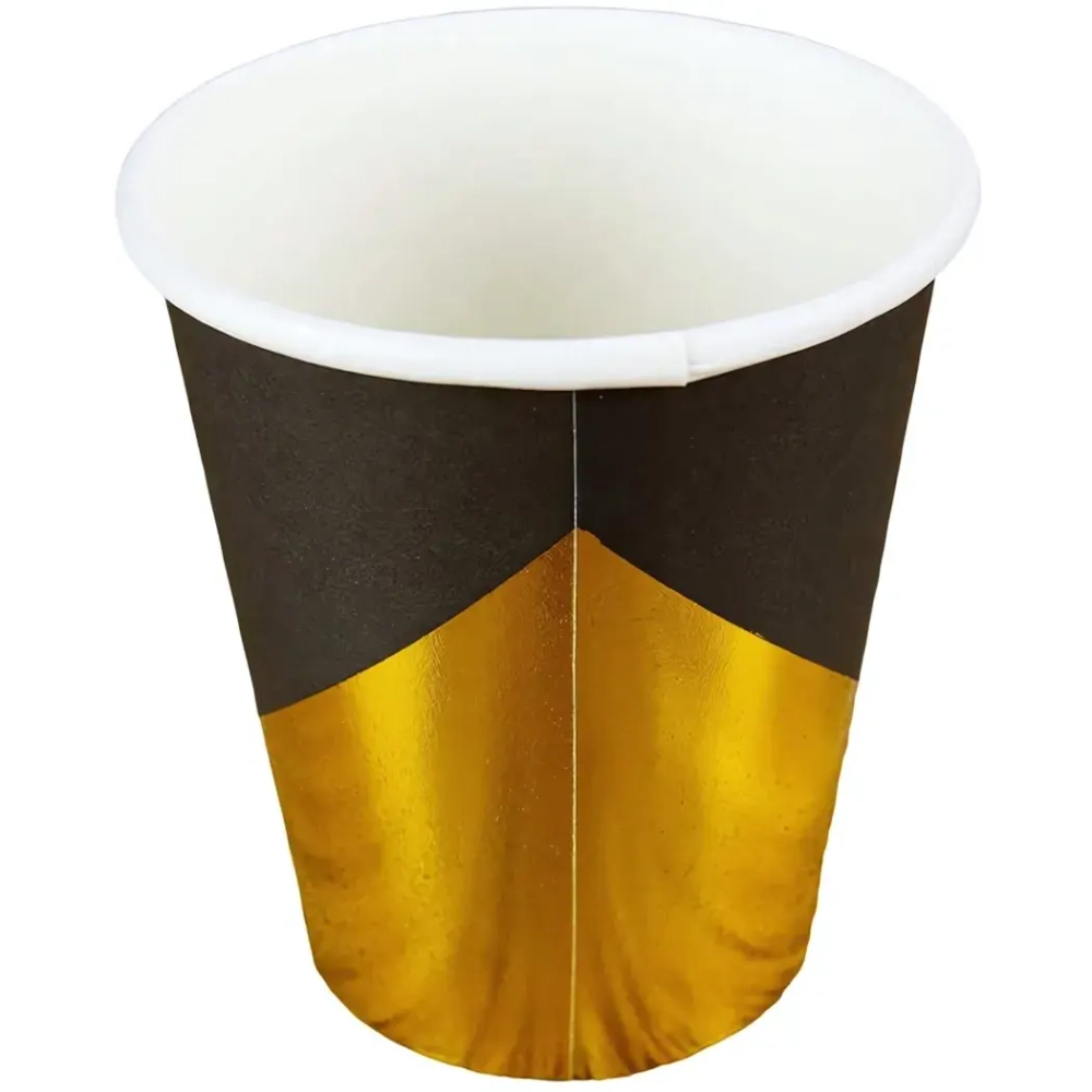 Набор бумажных стаканов «Стильный чёрный», 250 мл, 6 шт