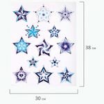 Украшение для окон и стекла ЗОЛОТАЯ СКАЗКА "Синие снежинки 4", 30х38 см, ПВХ, 591206