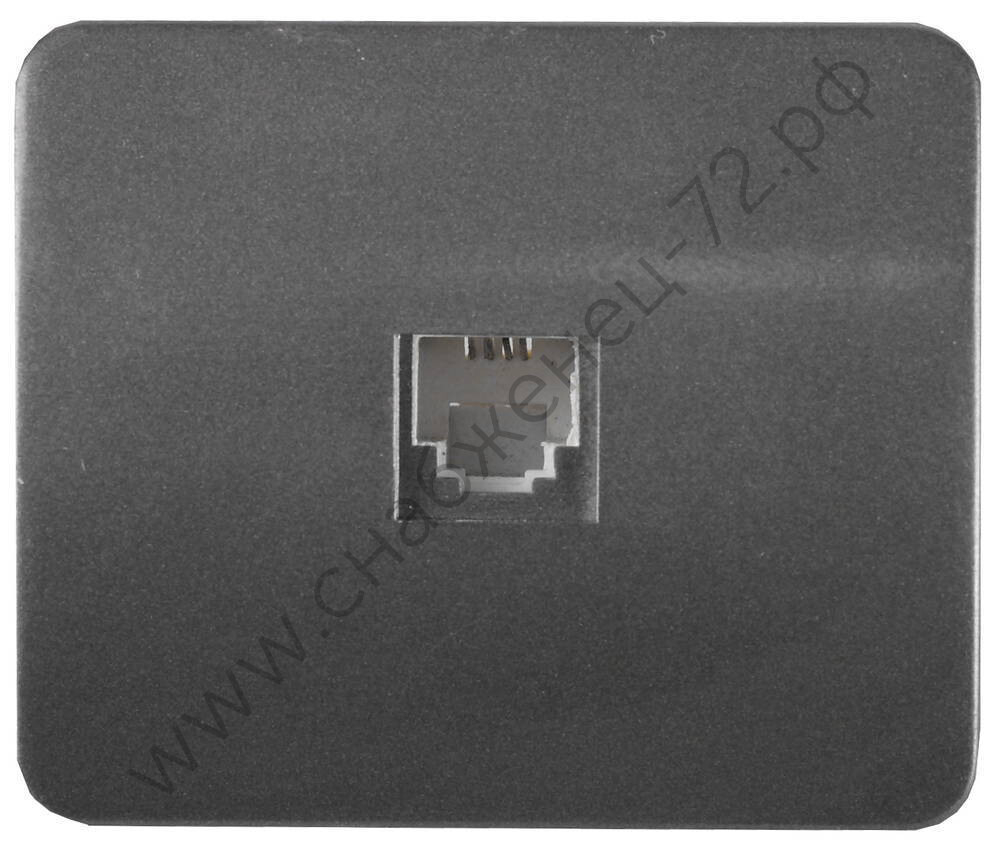 СВЕТОЗАР Гамма, телефонная одинарная без вставки и рамки цвет темно-серый металлик, Электрическая розетка (SV-54117-DM)