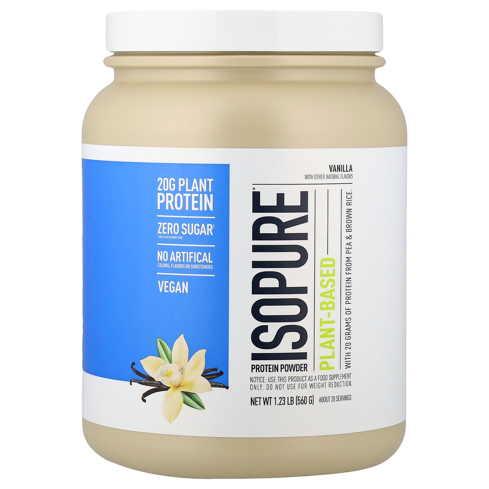 Isopure, Протеиновый порошок на растительной основе, ваниль, 560 г (1,23 фунта)